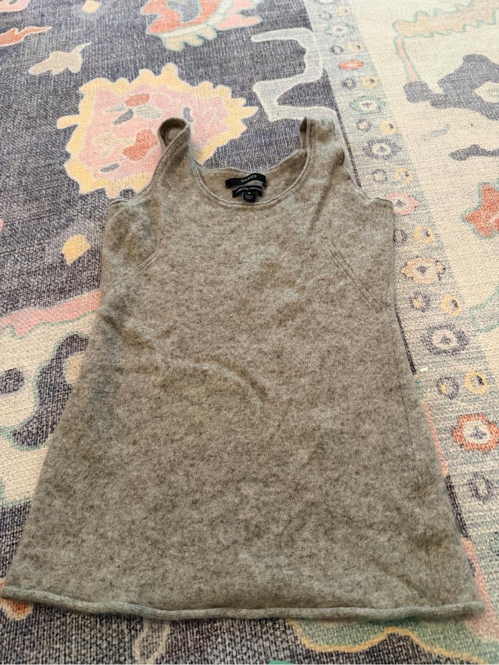 Tahari 100% 2-Ply Cashmere Gray Knit Tank Top